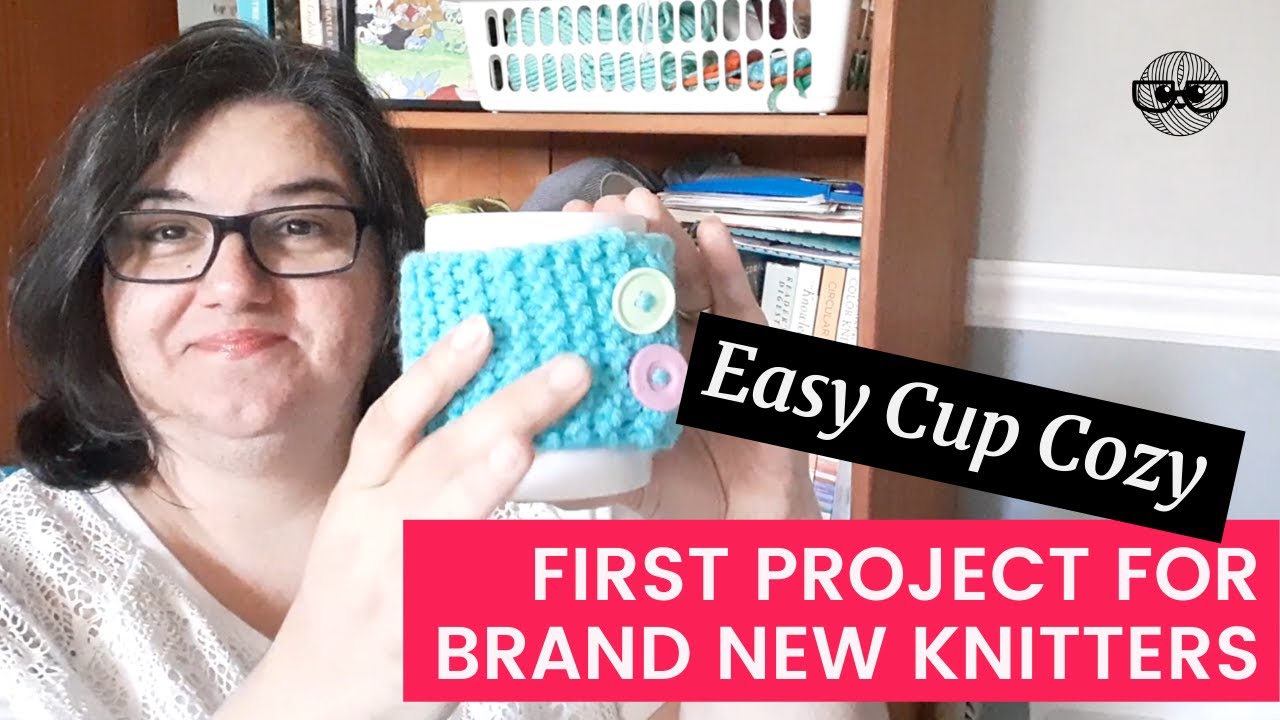 How to Knit a Cup Cozy [FREE PATTERN] Perfect Beginner Knitting Project!