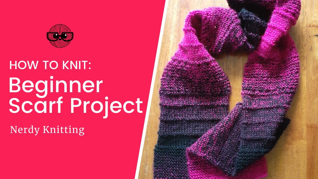 How to Knit a Simple Scarf for Beginners  (with one skein of Lion Brand Scarfie yarn)